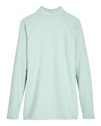 Devon & Jones Women's CrownLux Performance® Clubhouse Micro-Stripe Quarter-Zip Pullover DG480W #color_Kelly Green