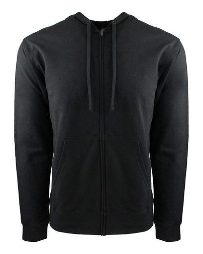 Next Level Unisex Laguna Full-Zip Hoodie Sweatshirt 9601 #color_Black/ Black