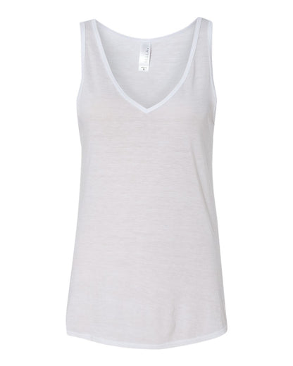 BELLA + CANVAS Women's Flowy V-Neck Tank 8805 #color_White