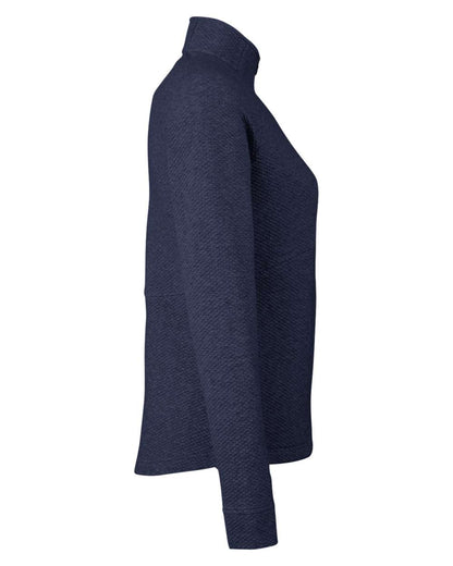 North End Women's Spirit Textured Quarter-Zip Pullover NE725W #color_Classic Navy Heather