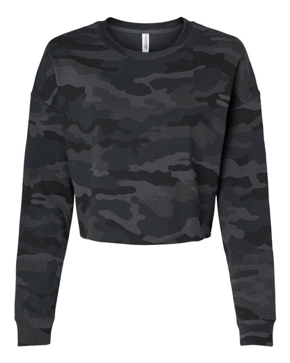 Independent Trading Co. Women's Lightweight Crop Crewneck Sweatshirt AFX24CRP #color_Black Camo