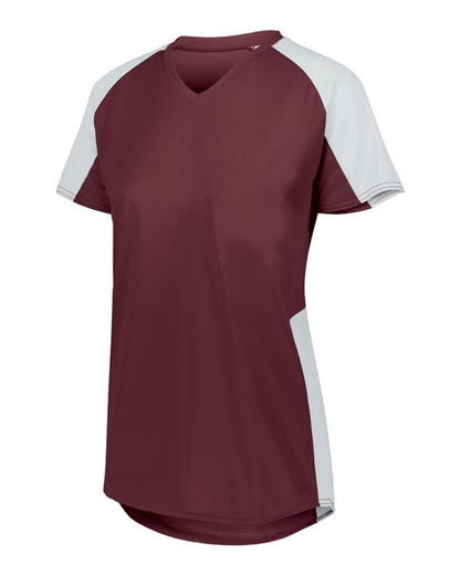 Augusta Sportswear Women's Cutter Jersey 1522 #color_Maroon/ White