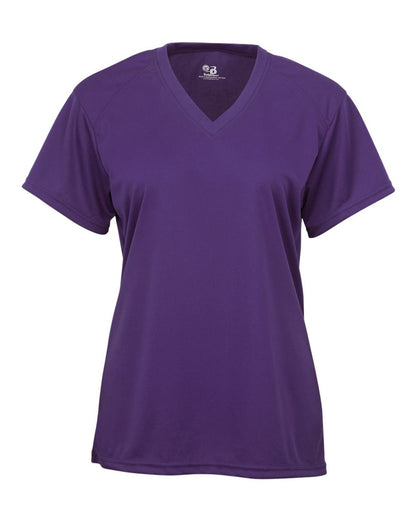 Badger Women’s B-Core V-Neck T-Shirt 4162 #color_Purple 