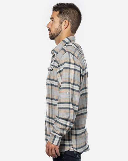 Burnside Men's Yarn-Dyed Flannel Shirt 8210 #colormdl_Stone
