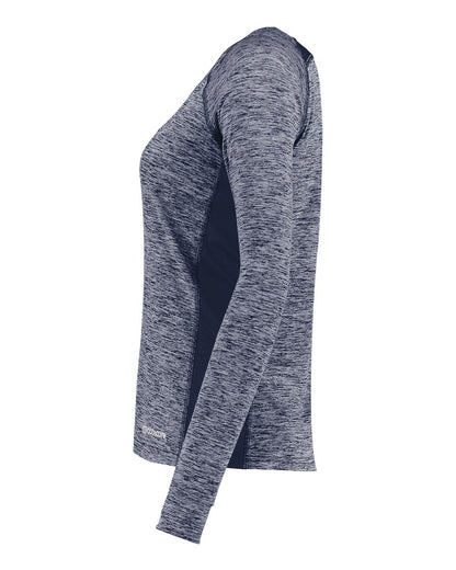 Holloway Women's Electrify CoolCore® Long Sleeve V-Neck T-Shirt 222770 #color_Navy Heather