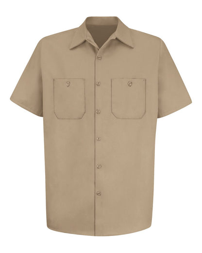 Red Kap Men's Cotton Short Sleeve Uniform Shirt SC40 #color_Khaki