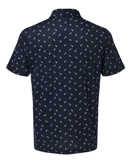 Adidas Men's Ultimate365 Mesh Print Polo A2012 #color_Collegiate Navy/ Wonder Silver