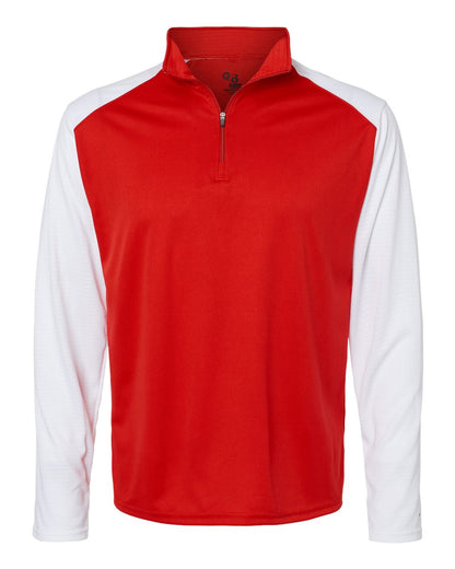 Badger Breakout Quarter-Zip Pullover 4231 #color_Red/ White