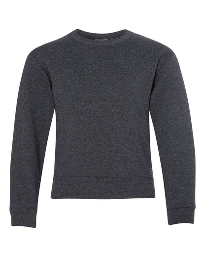 JERZEES Youth NuBlend® Crewneck Sweatshirt 562BR #color_Black Heather