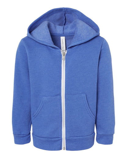 BELLA + CANVAS Toddler Sponge Fleece Full-Zip Hoodie 3739T #color_Heather True Royal