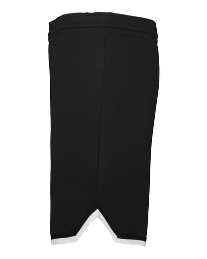 Alleson Athletic Youth Retro Basketball Shorts A54000 #color_Black/ Black/ White