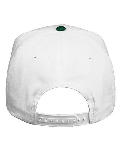 Valucap Five-Panel Twill Cap 8869 #color_White/ Forest