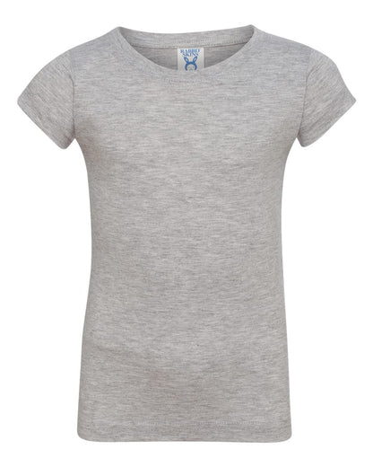 Rabbit Skins Toddler Girls Fine Jersey Tee 3316 #color_Heather