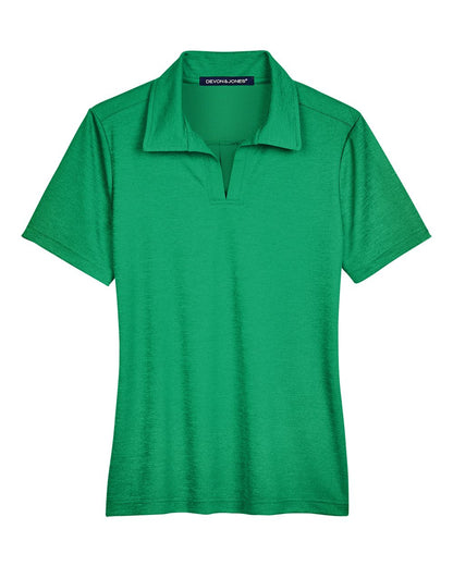 Devon & Jones Women's CrownLux Performance® Address Melange Polo DG22W #color_Kelly Green Heather