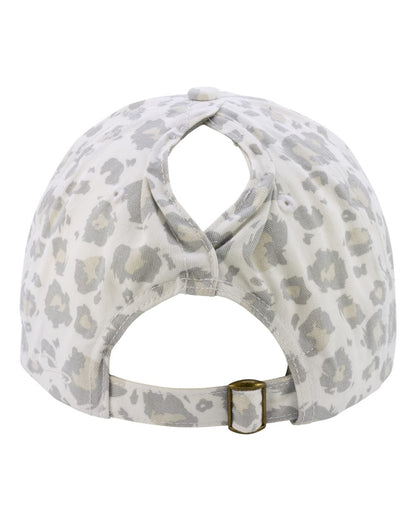 Infinity Her Women's Garment-Washed Fashion Print Cap HATTIE #color_Snow Leopard