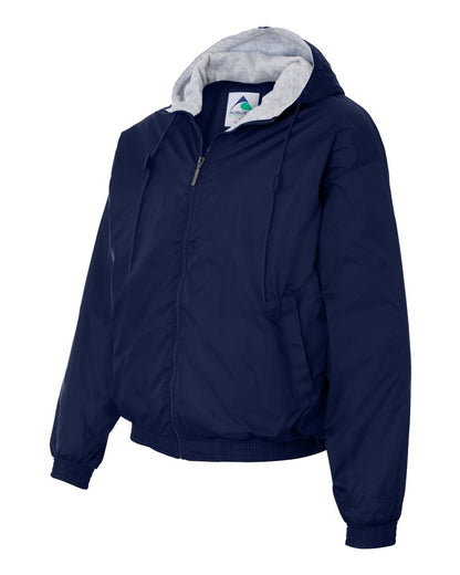 Augusta Sportswear Fleece Lined Hooded Jacket 3280 #color_Navy