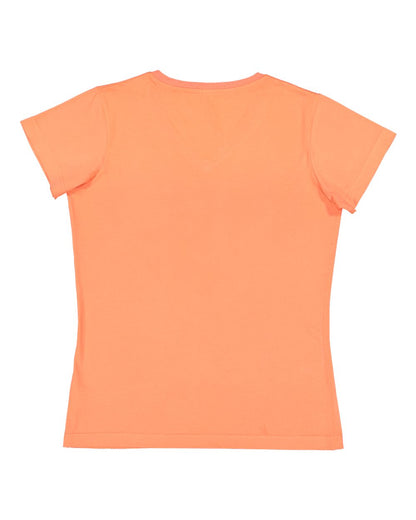 LAT Women's Fine Jersey V-Neck Tee 3507 #color_Papaya