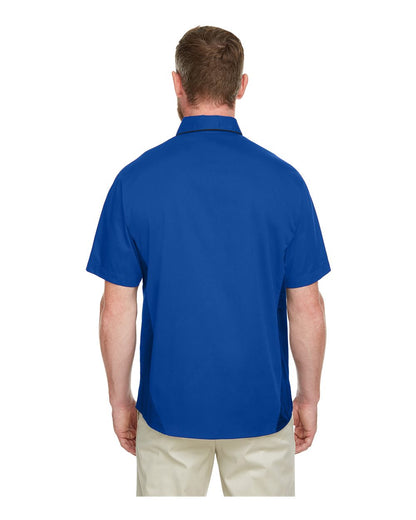Harriton Men's Flash IL Colorblock Shirt M586 #colormdl_True Royal/ Black