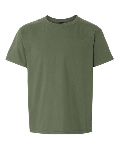 Gildan Youth Light Cotton T-Shirt 3000B #color_Military Green