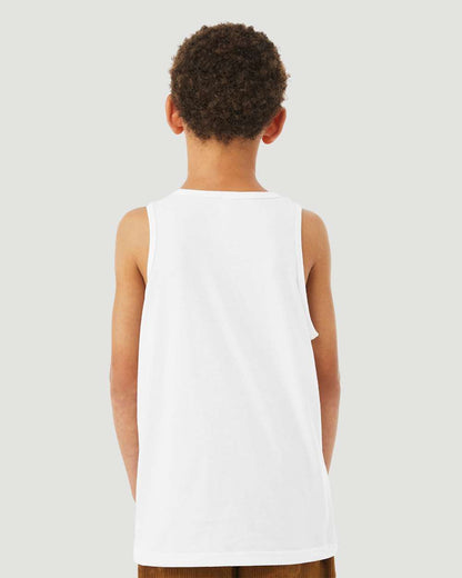 BELLA + CANVAS Youth Heather CVC Tank 3480YCVC #colormdl_Solid White Blend