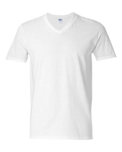 Gildan Unisex Softstyle® V-Neck T-Shirt 64V00 #color_White