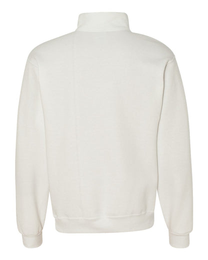 JERZEES Unisex Nublend® Cadet Collar Quarter-Zip Sweatshirt 995MR #color_White