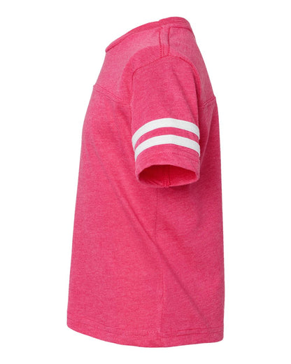 Rabbit Skins Toddler Football Fine Jersey Tee 3037 #color_Vintage Hot Pink/ White