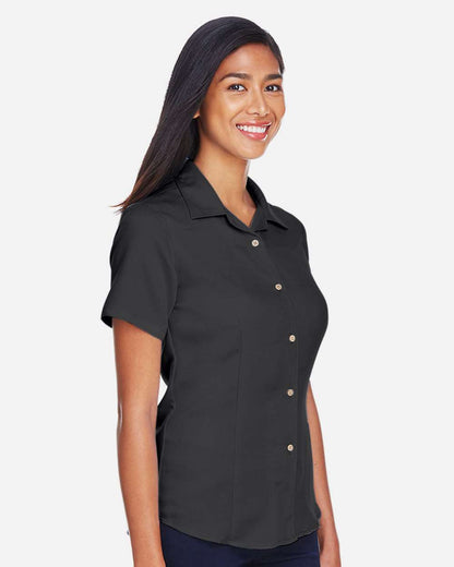 Harriton Women's Bahama Cord Camp Shirt M570W #colormdl_Black