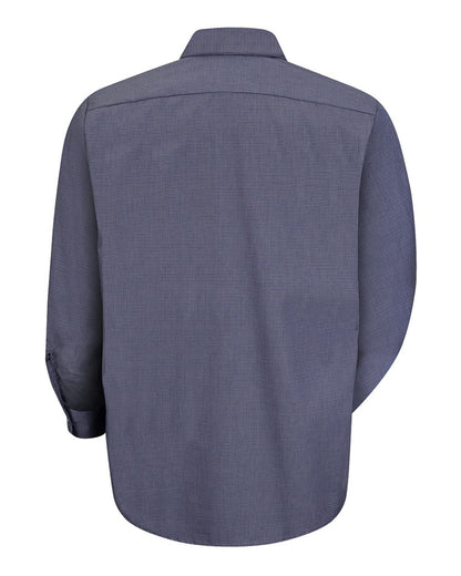 Red Kap Men's Premium Long Sleeve Work Shirt SP10 #color_EX-Blue/ Charcoal