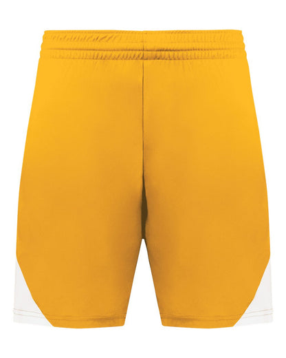 Augusta Sportswear Youth Step-Back Basketball Shorts 1737 #color_Gold/ White