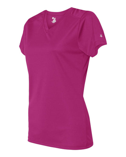 Badger Women’s B-Core V-Neck T-Shirt 4162 #color_Hot Pink