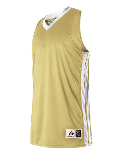 Alleson Athletic Youth Single Ply Basketball Jersey 538JY #color_Vegas Gold/ White