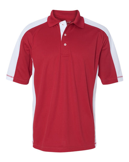 Sierra Pacific Men's Colorblocked Moisture Free Mesh Polo 0465 #color_Red/ White