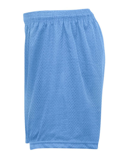 Badger Women's Pro Mesh 5" Shorts with Solid Liner 7216 #color_Columbia Blue 