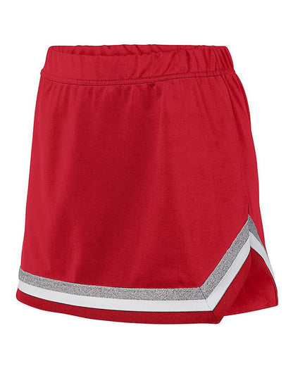 Augusta Sportswear Women's Pike Skirt 9145 #color_Red/ White/ Metallic Silver