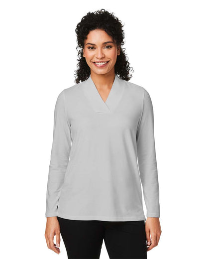 Devon & Jones Women's Raleigh Shawl Collar Knit Top DP121W #colormdl_Grey