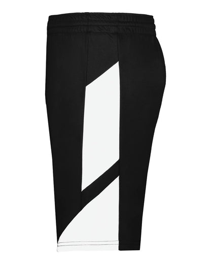 Augusta Sportswear Youth Step-Back Basketball Shorts 1737 #color_Black/ White