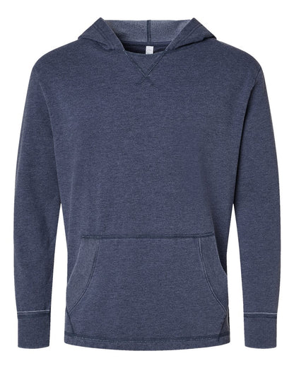 LAT Unisex Vintage Wash Fleece Hoodie Sweatshirt 6936 #color_Washed Navy