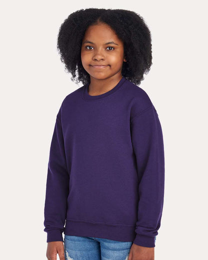 JERZEES Youth NuBlend® Crewneck Sweatshirt 562BR #colormdl_Deep Purple