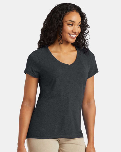 Hanes Women's Perfect-T Triblend V-Neck T-Shirt 42VT #colormdl_Slate Triblend