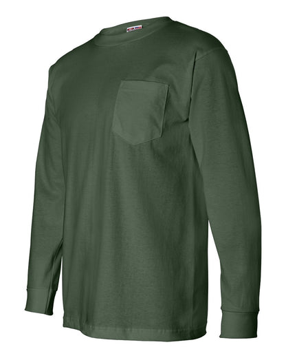 Bayside USA-Made Long Sleeve Pocket T-Shirt 8100 #color_Forest Green