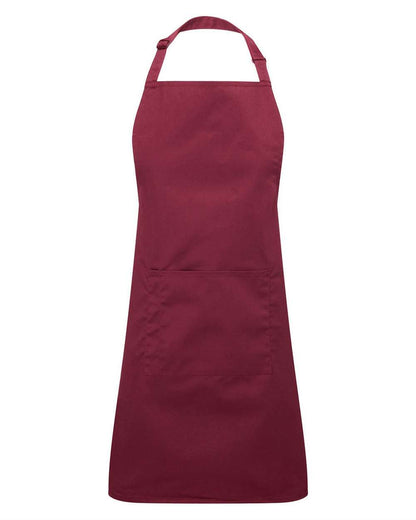Artisan Collection by Reprime Recycled Pocket Bib Apron RP154 #color_Burgundy