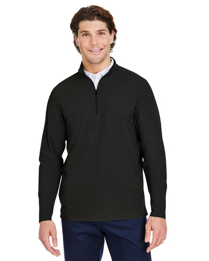 Devon & Jones Men's CrownLux Performance® Windsor Welded Quarter-Zip Pullover DG410 #colormdl_Black