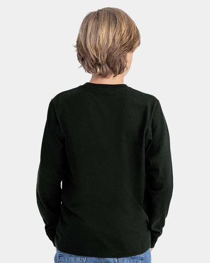 Next Level Youth Cotton Long Sleeve T-Shirt 3311 #colormdl_Black