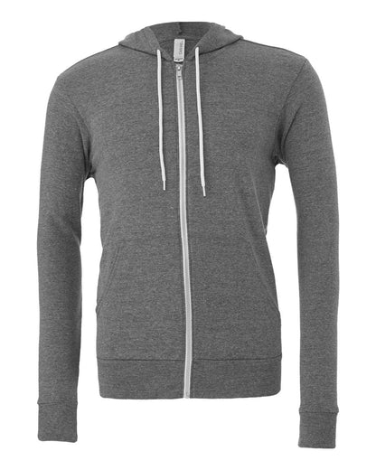 BELLA + CANVAS Sponge Fleece Full-Zip Hoodie 3739 #color_Deep Heather