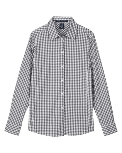 Devon & Jones Women's CrownLux Performance® Gingham Dress Shirt DG536W #color_Graphite/ White