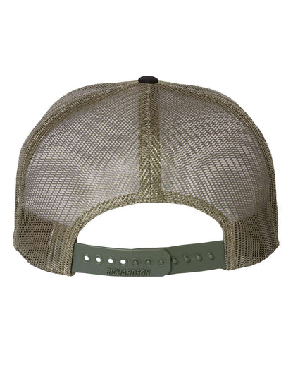 Richardson Seven-Panel Trucker Cap 168 #color_Black/ Camo/ Loden