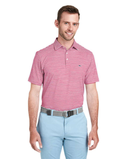 vineyard vines Men's Heathered Winstead Sankaty Polo G011145 #colormdl_Light House Red