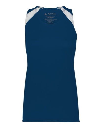Augusta Sportswear Women's Overspeed Track Jersey 348 #color_Navy/ White