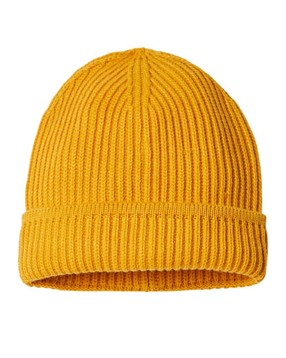 Atlantis Headwear Sustainable Finish Edge Cuffed Beanie MAPLE #color_Mustard Yellow